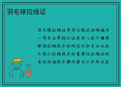 羽毛球拉线证